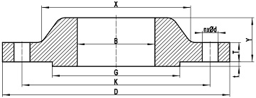 ASME B16.5 SORF drawing