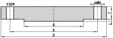 150LB blind flange drawing