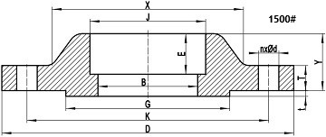 1500LB SW flange drawing