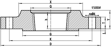 1500LB threaded flange drawing