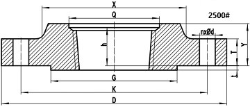 2500LB threaded flange drawing