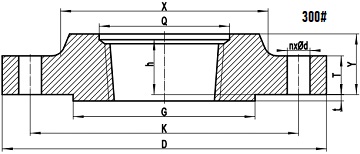 300LB Threaded flange drawing