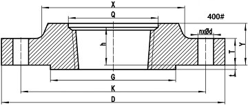 400LB Threaded flange drawing