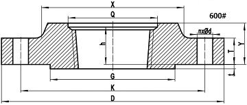 600LB Threaded flange drawing