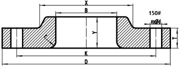 150LB lap joint flange drawing