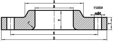 1500LB lap joint flange drawing