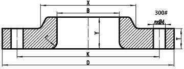 300LB lap joint flange drawing