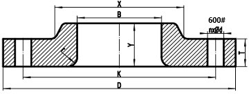 600LB lap joint flange drawing