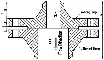 Reducing flange joint