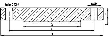 150LB BL Flange b16.47 sb drawing