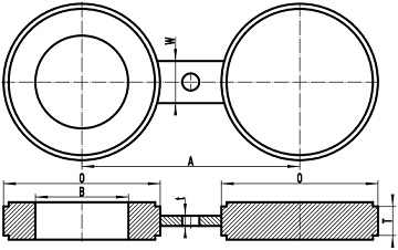 Drawing of ASME B16.48 spectacle blind flange