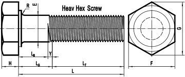 ASME B18.2.1 heavy hex screw