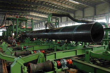 Fabrication of ASTM A134 spiral-welded steel pipes