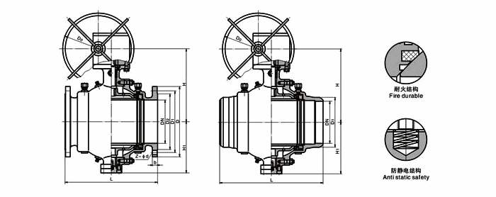 Diagram of Trunnion Mounted Ball Valve