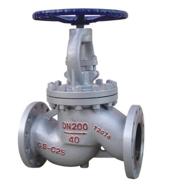 A typical flanged plunger globe valve