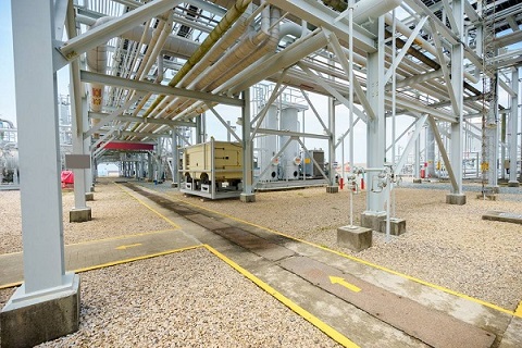 Pipe racks of a chemical plant