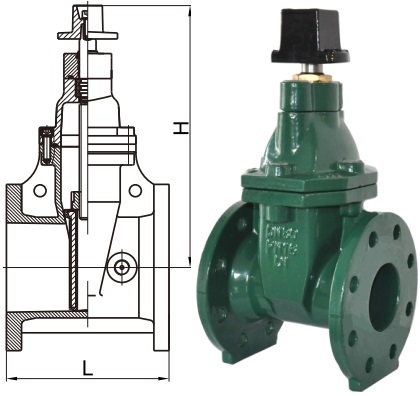 AWWA C509 non-rising stem gate valve