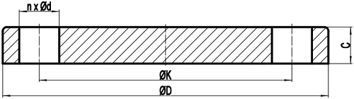 Drawing of EN 1092-1 Type 05 BL
