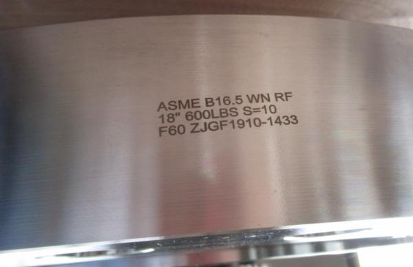 ASTM A182 F60 flange marking