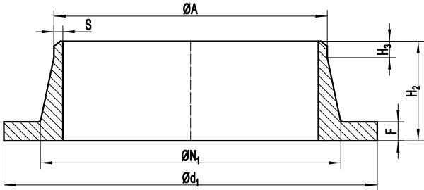 Drawing of EN 1092-1 Type 34