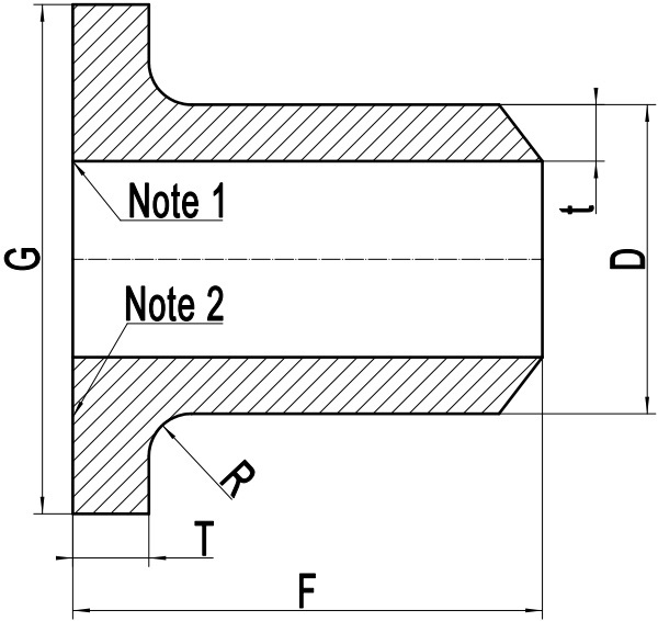 Drawing of Ti Gr.2 stub end