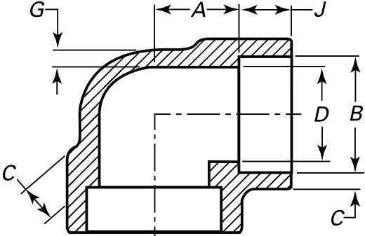 Drawing 90° Elbow SW