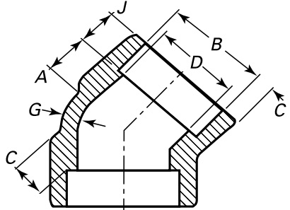 ASME B16.11 SW 45° elbow