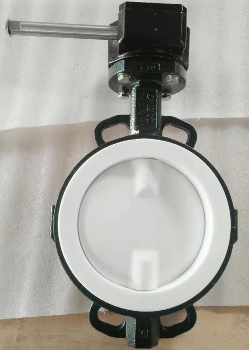 worm gear operated PTFE lined BFV