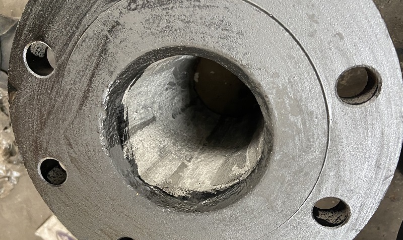 Interior surface of cement lined flange