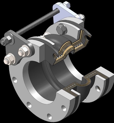 3D model of a rubber expansion joint