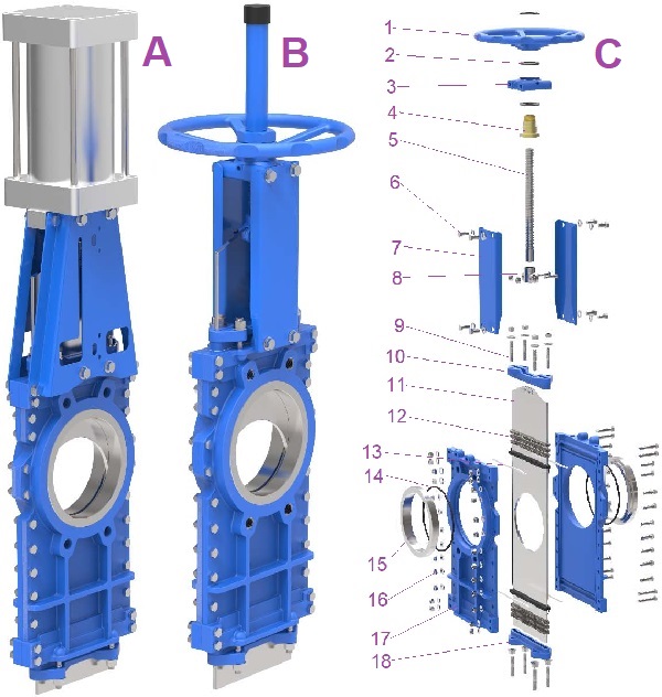 MT-series thru conduit knife gate valves