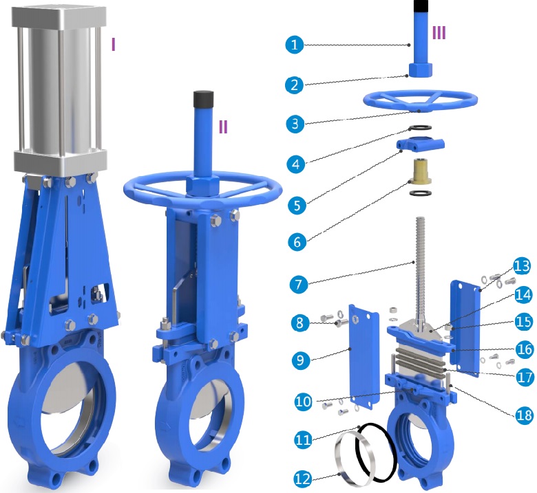 Universal knife gate valves - MU series