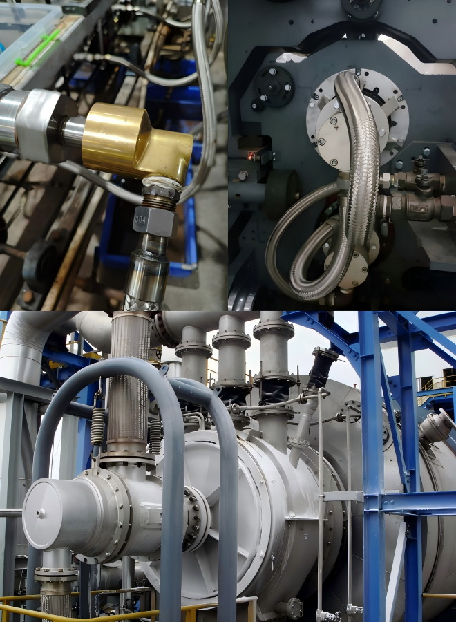 Application of steam rotary joints in engineering construction sites.